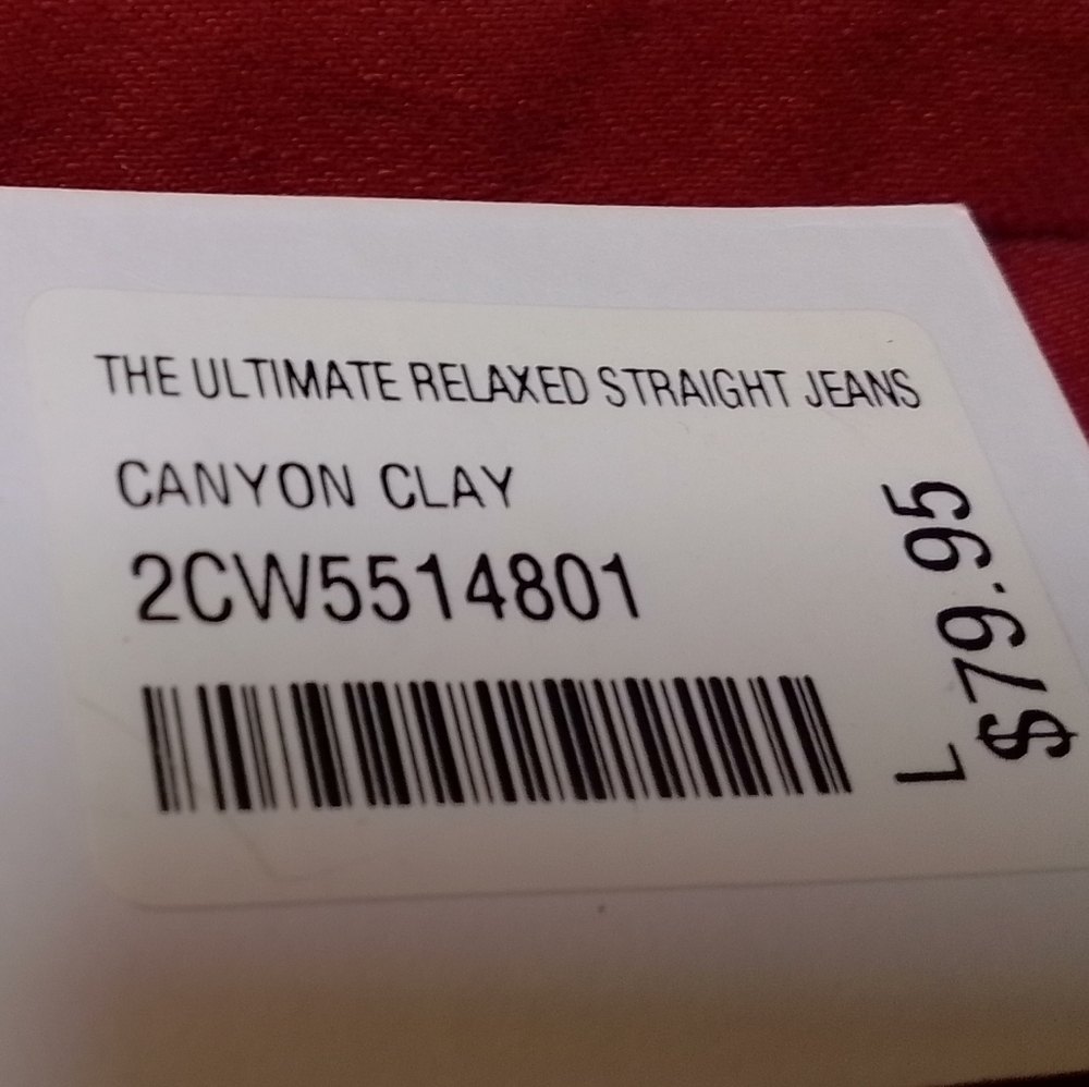 NWT Soft Surroundings Ultimate Denim Relaxed Straight Jeans Canyon Clay Large - Picture 7 of 7